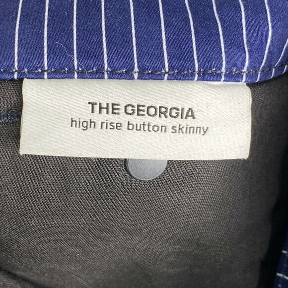 Joe's Womens The Georgia High Rise Coated Blue Pinstripe Ankle Skinny Jeans 26 - Picture 5 of 9